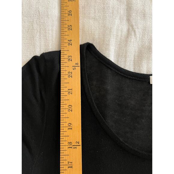 Splendid Sheer Black Scoop Neck Short Sleeve Tee - XS - Picture 5 of 6